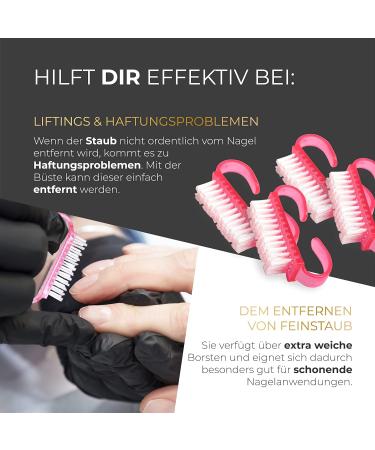 Soft Nail Brush Set with Handle - 4 Plastic Brushes for Manicure & Pedicure Cleaning | International Shipping - Buy Online on GoSupps.com