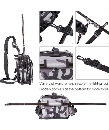 Himal Fishing Tackle Storage Bag | Waterproof Shoulder Backpack with Rod Holder | Outdoor Fishing Gear Bag Digital Camouflage - Buy Online on GoSupps.com