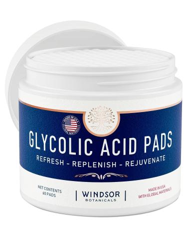 20% Glycolic Acid Pads for Skin Resurfacing - Exfoliating Face Peel for Acne - 60 Pre-Soaked Cleansing Toner Wipes - Buy Online on GoSupps.com