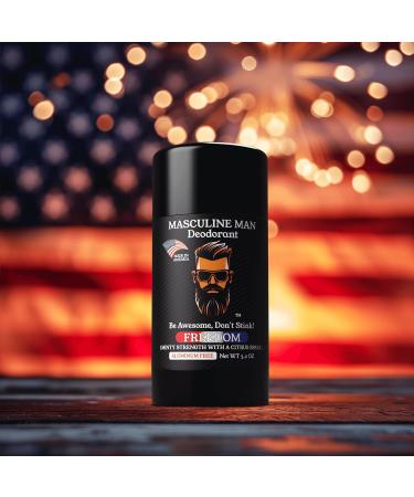 The BEST SMELLING Natural Deodorant for Men | Aluminum Free | Premium Ingredients | All Day Odor Protection | Skin Safe | 2 Pack - 3.2oz (FREEDOM) - Buy Online on GoSupps.com