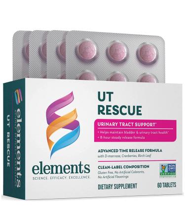 Elements UT Rescue, 60 Tablets (30 Day Supply), Urinary Tract Support Supplement, Bladder and Urinary Tract Health Support and Cleanse, Gluten Free, Non-GMO Certified