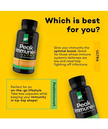 Daiwa PeakImmune4 Natural Immune Support Supplement | Enhances NK Cell Function with RBAC Rice Branand Mycelia Extract from Shiitake Mushrooms | Ultra Strength PeakImmune4 Ultra 30 Count (Pack of 1) - Buy Online on GoSupps.com