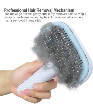 GOSCIEN Self Cleaning Pet Grooming Brush for Dogs & Cats | Removes Loose Fur, Tangles, & Dirt | Stable Thicker Bristles | Great for Medium Long Hair | Blue - Buy Online on GoSupps.com