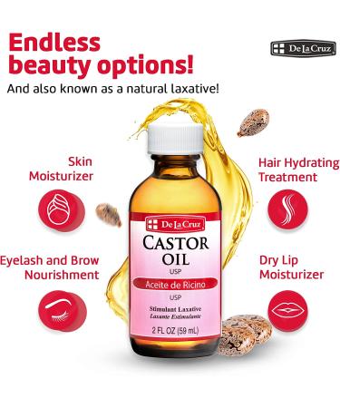 De La Cruz Castor Oil 2 oz - Natural Hair & Skin Moisturizer - Buy Online on GoSupps.com