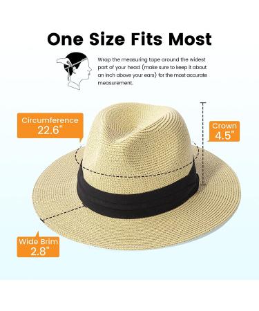 Simplicity Wide Brim Straw Panama Sun Hat - Beige | Men's Women's - Buy Online on GoSupps.com