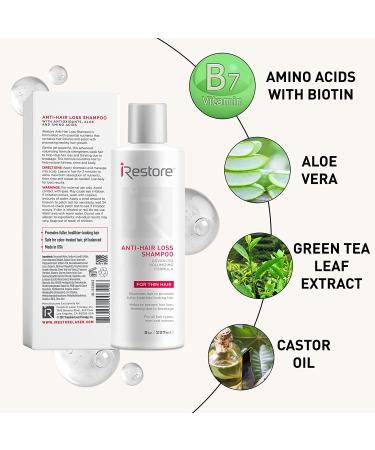 iRestore Biotin Anti Thinning Shampoo for Hair Growth - Men & Women - 8 Ounce - Buy Online on GoSupps.com