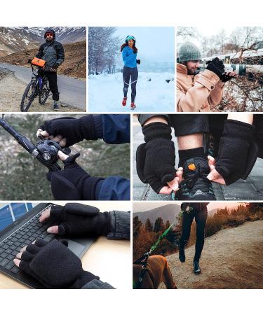 Winter Convertible Gloves - Warm Polar Fleece Flip Top Mittens for Men and Women - Ideal for Running, Painting, Texting, and Photographing - Medium Size - Buy Online on GoSupps.com
