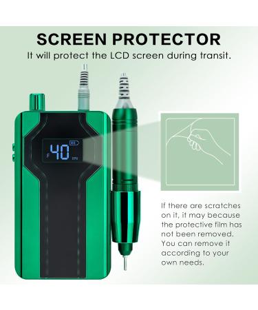 Delanie 40000 RPM Electric Nail Drill E File Rechargeable Portable with 8 Bits for Nail Polish Acrylic Gel Electric Nail File Professional Perfect Gift for Nail Lover-Emerald Green - Buy Online on GoSupps.com