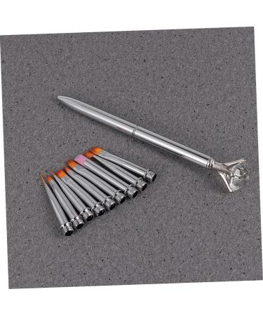 minkissy 1 Manicure Nail Paint Brush Tips Salon Nail Dotting Brush Tips Nail Paint Replacement Tips Nail Liner Tips Nail Detail Brush Pen Nail Polish Drawing Pen Make up Big Diamond 14.5X2X1cm Silver - Buy Online on GoSupps.com