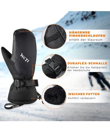 Kineed Ski Mittens for Women - Waterproof Touchscreen Winter Down Gloves - Black Snow Mittens - Buy Online on GoSupps.com
