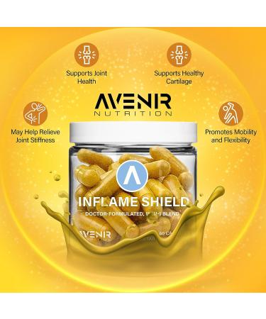 Avenir Nutrition Inflame Shield | Inflammation Support for Joint Pain, Arthritis & Post-Surgery Recovery | 60 Capsules - Buy Online on GoSupps.com