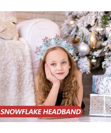 Christmas Snowflake Headbands Glitter Tinsel Headbands Sparkling Christmas Hair Hoop Headpiece Xmas Holiday Favors for Women Costume Pink - Buy Online on GoSupps.com