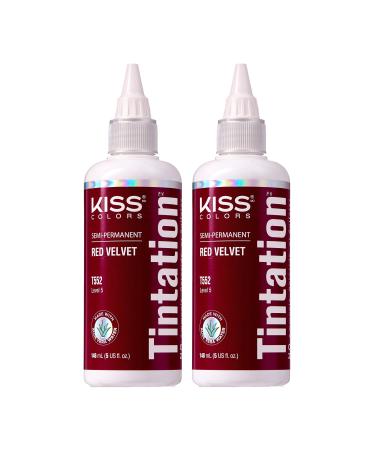 Kiss Tintation Semi-Permanent Hair Color 5 Ounce Red Velvet (2 Pack)