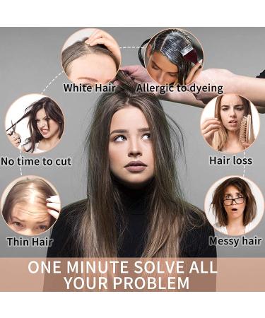 Felendy 14 Inch Hair Topper with Bangs | 200% Density Silk Base Clip in Extensions for Women with Thinning Hair - Dark Brown-2 - Buy Online on GoSupps.com