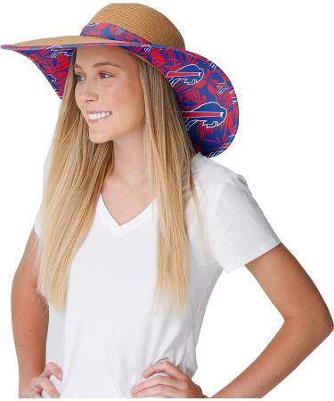 FOCO Buffalo Bills Women's NFL Floral Straw Sun Hat | Official Team Logo | One Size - Buy Online on GoSupps.com