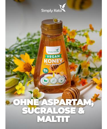 Simply Keto Kone - Vegan Honey-Taste Syrup | Sugar-Free 1.5g KCAL 0g Net Carbs Sweetened with Erythrit & Stevia | Keto & Lower Carb - Buy Online on GoSupps.com