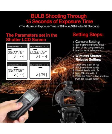 ENEGON Wireless Remote Shutter Release Control Timer for Nikon D5600 D7500 D850 and More Cameras - Buy Online on GoSupps.com