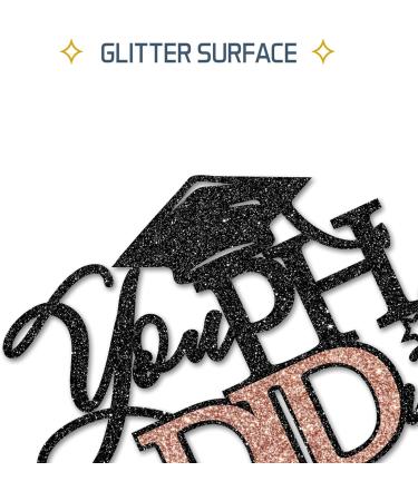 Tenhaisi Black & Rose Gold Glitter You PHD.id It Cake Topper Congrats PHD Grad Sign Cake Decor 2024 Graduation Party Decoration High School/College Graduation Party Supplies - Buy Online on GoSupps.com