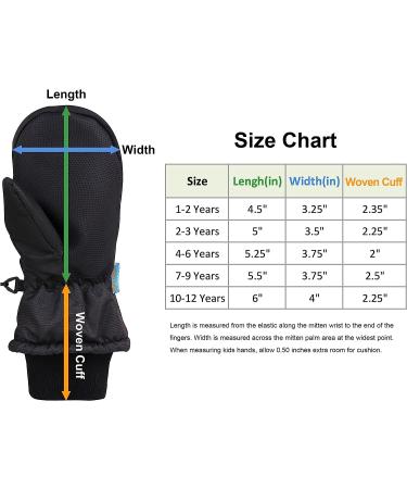 SimpliKids Kids Ski Mittens Black Solid S(4-6Y) - Insulated & Waterproof Snow Gloves for Children - Buy Online on GoSupps.com