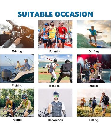 BangLong UV400 Cycling Sunglasses for Men Women - White Blue | Windproof Sports Sunglasses for Running, Golf & Baseball - Buy Online on GoSupps.com