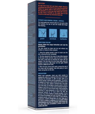NO Hair Crew Intimate Hair Removal Cream for Men - Extra Gentle Depilatory Cream 100ml - Buy Online on GoSupps.com