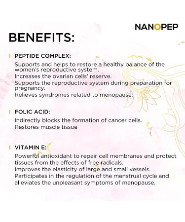 Nanopep Natura Sanat Women's Health Formula - Peptide Dietary Supplement for Ovaries - 60 Capsules - Made in Portugal - Buy Online on GoSupps.com