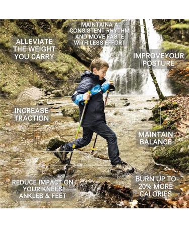 FitTrek Children's Hiking Sticks - Adjustable Telescopic Trekking & Walking Sticks - Pink Nordic Walking Poles with Rubber Buffer & Carry Bag - Buy Online on GoSupps.com