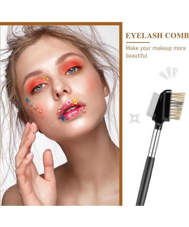 2 in 1 Eyelash Comb and Eyebrow Brush Set - Stainless Steel Makeup Grooming Tool for Lashes and Brows (2 PCS) - Buy Online on GoSupps.com