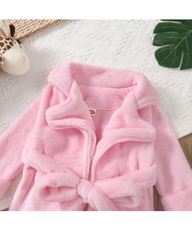 Soft Pink Jelly Baby Bathrobes for Toddlers | Flannel Nightwear & Pajamas for Kids 2-3 Years - Buy Online on GoSupps.com