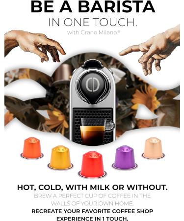 Grano Milano Decaffeinato 50 Coffee Pods - Nespresso Compatible Medium Roast Decaf Capsules from Italy - Intensity 7/12 - Buy Online on GoSupps.com