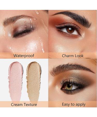 Enfuntins Shimmer Cream Eyeshadow Stick - Long Lasting Waterproof Eye Brightener with Soft Smudger - Glitter Eyeshadow Crayon Pencil for Highlighted Makeup - 01 Pearl White Shimmer - Buy Online on GoSupps.com