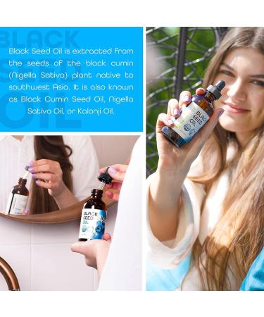 Black Seed Oil - Cold Pressed Virgin Unrefined Black Cumin Seed Oil for Skin 4 oz - Buy Online on GoSupps.com