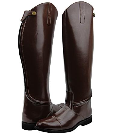 Hispar Mens Man Stirling Dress Dressage Boots with Back Zipper Riding English Equestrian Brown REGULAR CALF 12