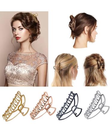 Hair Claw Clips Metal Banana Hair Clips for Women Large Claw Clips For Thick Hair Nonslip large Hair Clips Hair Clips are Perfect Hair Accessories for Women Thick Hair4.3Inch(4Pcs)