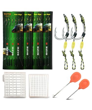 YOTO Fishing Leaders,Stainless Steel Tackle Rig with Tackle Lure Swivels  Snaps, Saltwater rig Wire Leader Fishing Leader Wire Bottom rigs for  Saltwater White 1arm+2arm-24pcs