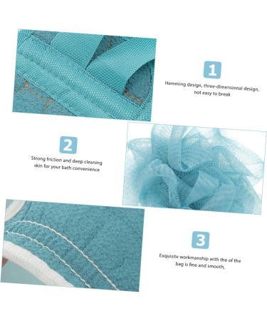 NOLITOY Bath Towel & Loofah Set - Back Scrubber & Body Massage Mitt - Men's Shower Accessories - 60x9cm Blue Green - Buy Online on GoSupps.com