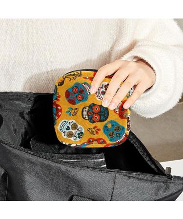 Womens Gothic Punk Storage Pockets - Stillpad Holder with Skull & Flower - Portable Feminine Product Bag - Buy Online on GoSupps.com