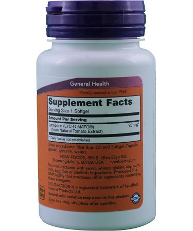 Now Foods Lycopene Softgels - 20mg, 50 Count (Pack of 2) - Buy Online on GoSupps.com