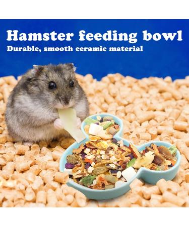 Cute Mouse-shaped Ceramic Hamster Food Bowl - Easy to Clean Guinea Pig Feeding Dish for Small Animals - Ideal for Hedgehogs, Squirrels, Rodents, and Sugar Gliders - Blue - Buy Online on GoSupps.com