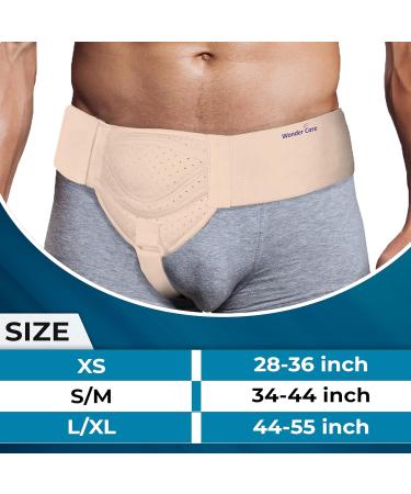 Wonder Care Hernia Belt for Men - Inguinal Support with Removable Compression Pads | Pain Relief Truss Brace - Flexible & Adjustable Groin Straps (Beige S/M 34-44 inch - Buy Online on GoSupps.com