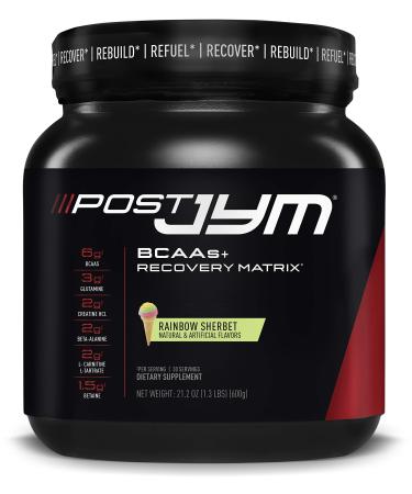 Post JYM Active Matrix - Post-Workout with BCAA's, Glutamine, Creatine HCL, Beta-Alanine, and More | JYM Supplement Science | Rainbow Sherbert Flavor, 30 Servings, 21.2 oz.