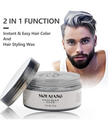 Temporary Hair Color Wax 200g - Natural Styling Pomade for Men & Women - Silver Gray Hair Dye for Parties Cosplay & Halloween - Buy Online on GoSupps.com