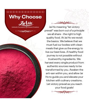 Jai Ho Certified Organic Beetroot Powder 2 lb | USDA Organic | Non-GMO | Chemical-Free | Premium Quality Kosher - 32 oz - Buy Online on GoSupps.com