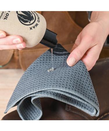 Leather Oil 8 oz - Natural Leather Moisturizer & Revitalizer for Boots Shoes & Accessories - Prevents Cracking & Stiffness - Made in USA - Buy Online on GoSupps.com
