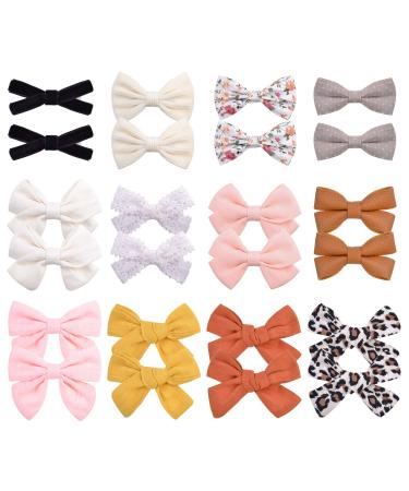 24PCS Baby Girl Hair Bows Clips Barrettes Alligator Clip Hair Accessories for Little Girls Toddler Kids Teens in Pairs - Buy Online on GoSupps.com