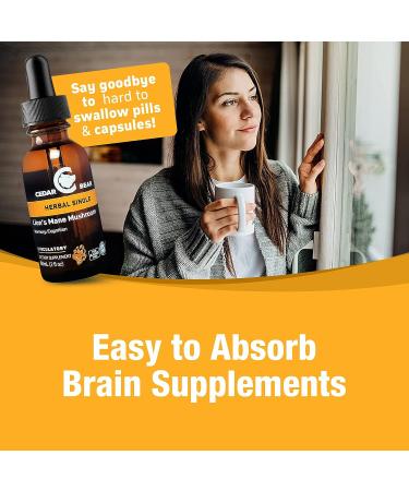 Cedar Bear Lion's Mane Mushroom Supplement 2 fl oz - All-Natural Brain Booster for Memory, Focus & Immune Support - Buy Online on GoSupps.com