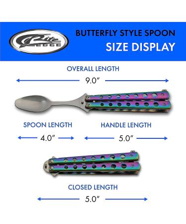 9 Rainbow-Finished Butterfly-Open Styled Travel/Camping Spoon - Buy Online on GoSupps.com