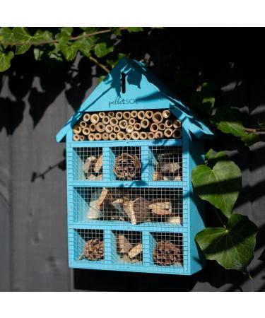 Pelle & Sol Eco-Friendly Bee House | Weather Resistant Hanging Bee Hotel | Bug Hotel for Bees Butterfly Insect Bamboo Nesting Habitat | Bug House Garden Decor & Nature Gifts for Kids - Buy Online on GoSupps.com
