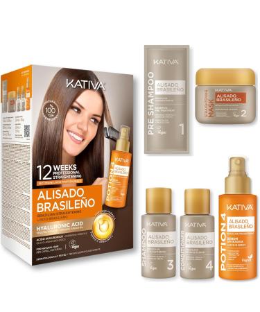 Buy Kativa Brazilian Keratin Straightening Treatment with Hyaluronic Acid | Premium At-Home Hair Care - Buy Online on GoSupps.com