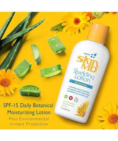 Skin MD Shielding Lotion 4oz + SPF 15 - Eczema & Psoriasis Relief for Face Body & Hands | Best Dry Skin Remedy - Buy Online on GoSupps.com